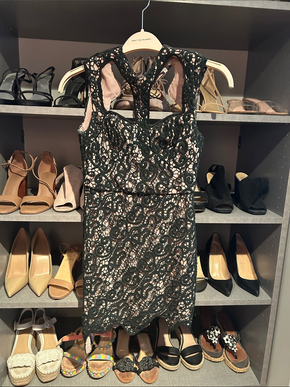 Black Lace Mini Dress with Nude Lining — Classic Cocktail Style